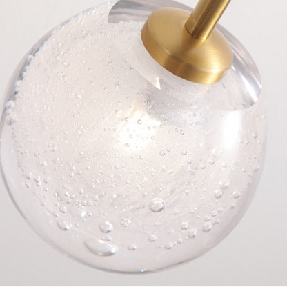 RoyaleGlow Modern Black & Gold Wall Sconce with Bubble Glass Globe