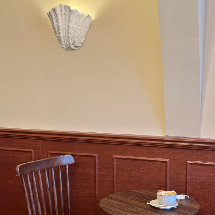 RoyaleGlow Handcrafted Plaster Seashell Sconce - Organic Modern Wall Light
