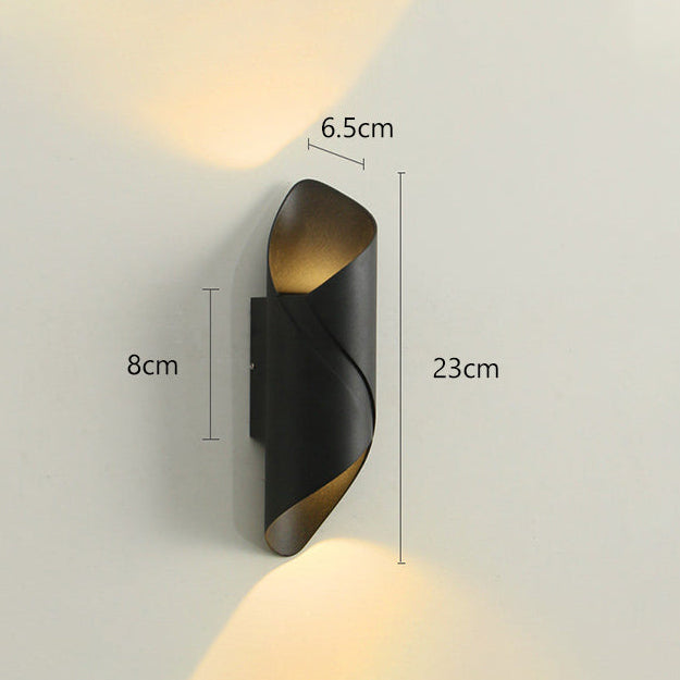 Rayvia Luxury Modern Curved LED Wall Sconce | Up Down Interior IP65 Light