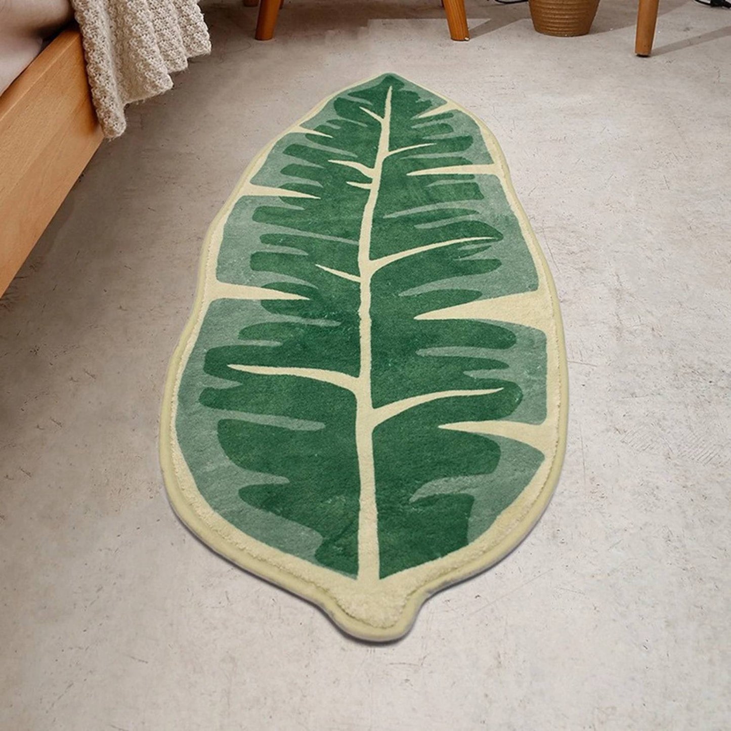 LuxRoyale Monstera Leaf Bath Mat - Soft Absorbent Tropical Area Rug