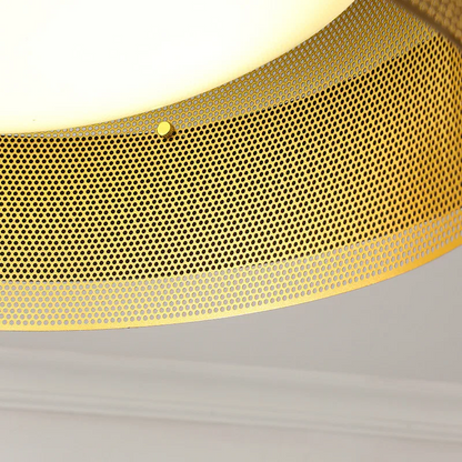 Royelux Modern Double Ring Flush Mount Ceiling Light - White And Gold LED Fixture