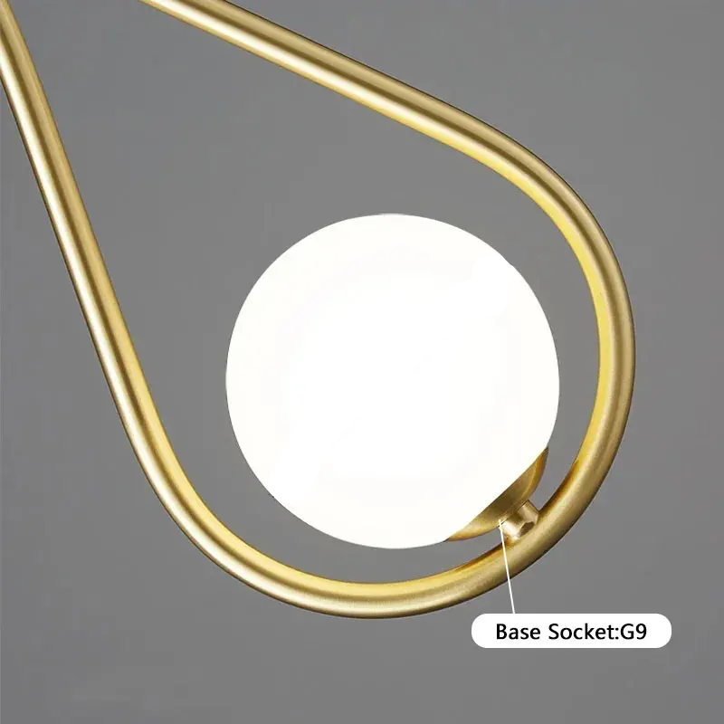 RoyaleGlow Modern Droplet Pendant Light Gold Finish Minimalist Globe Hanging Lamp