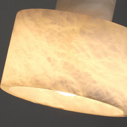 LuxRoyale Alabaster Stone Pendant Light - Adjustable Hanging Lamp