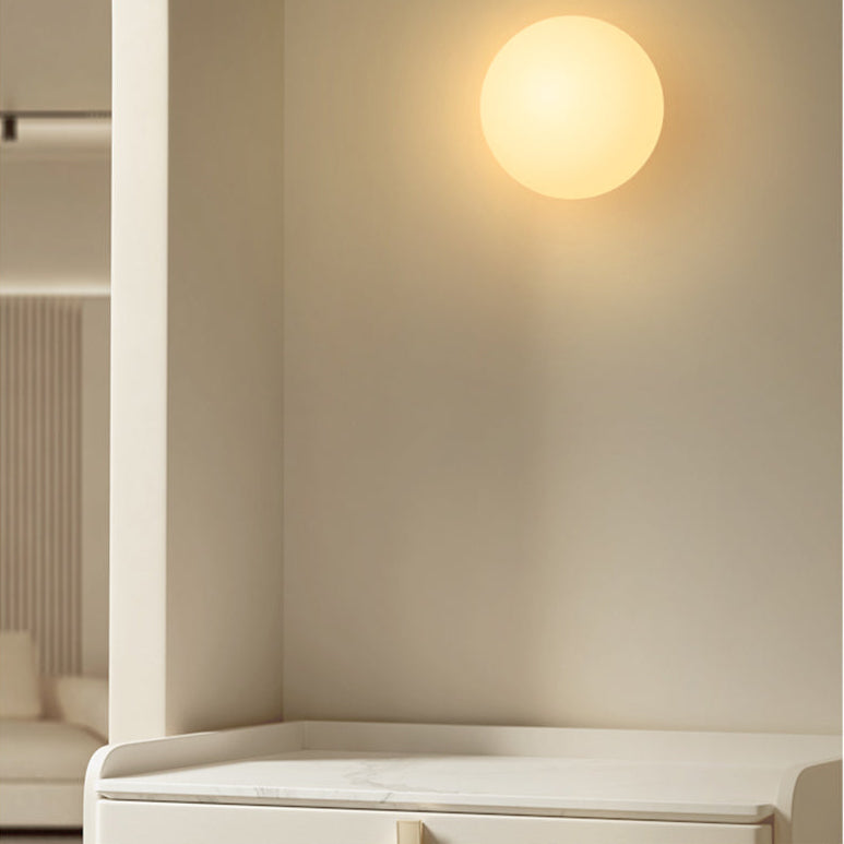 Lumora Modern Opal Glass Sphere Ceiling Light for Hallway
