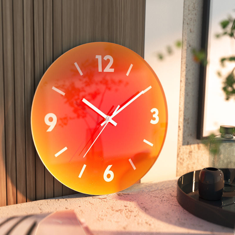 Lumora Vibrant Gradient Glass Wall Clock with Silent Sweep Movement
