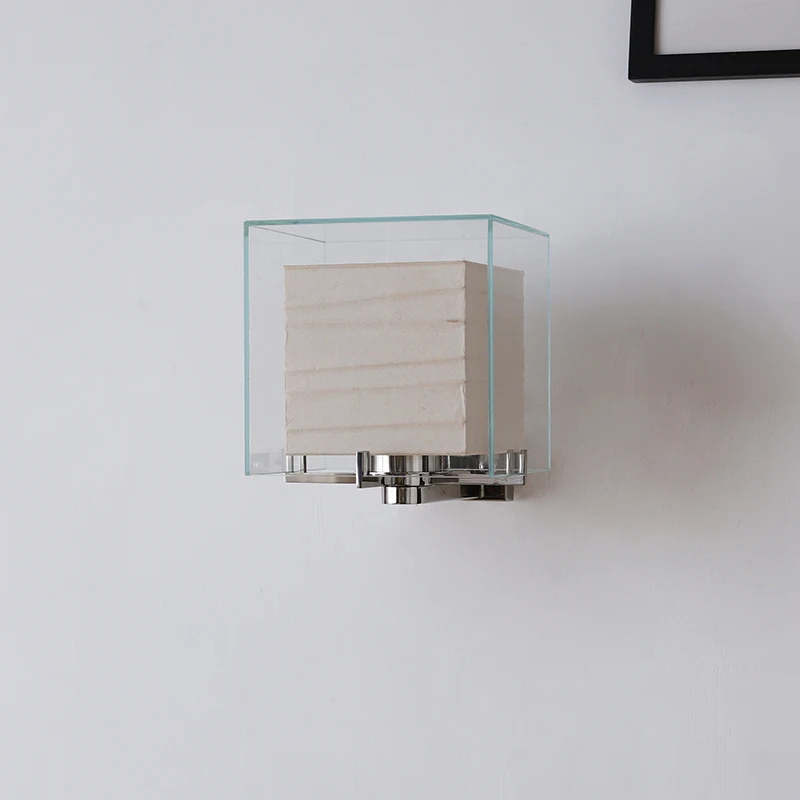 RoyaleGlow Modern Glass Cube Wall Sconce Lighting Fixture