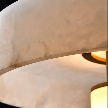 LuxRoyale Genuine Alabaster Accent Lamp - Sculptural Stone Table Light
