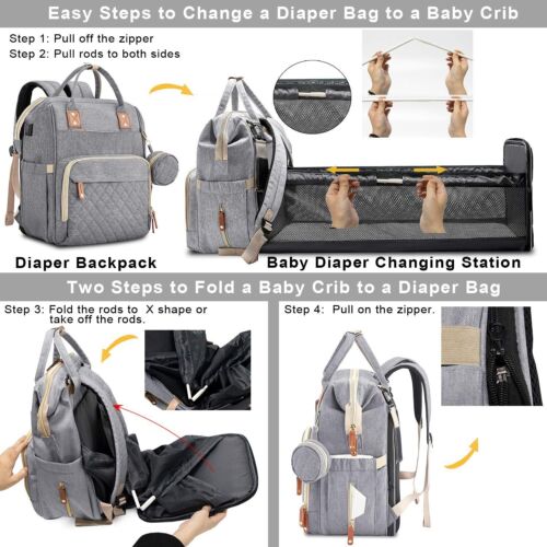 RoyaleGlow Changing Bag - Travelling Baby Cot Portable