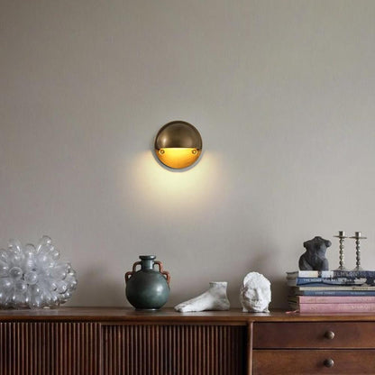 Royelux Modern Half-Moon Wall Sconce - Brushed Brass Industrial Downlight