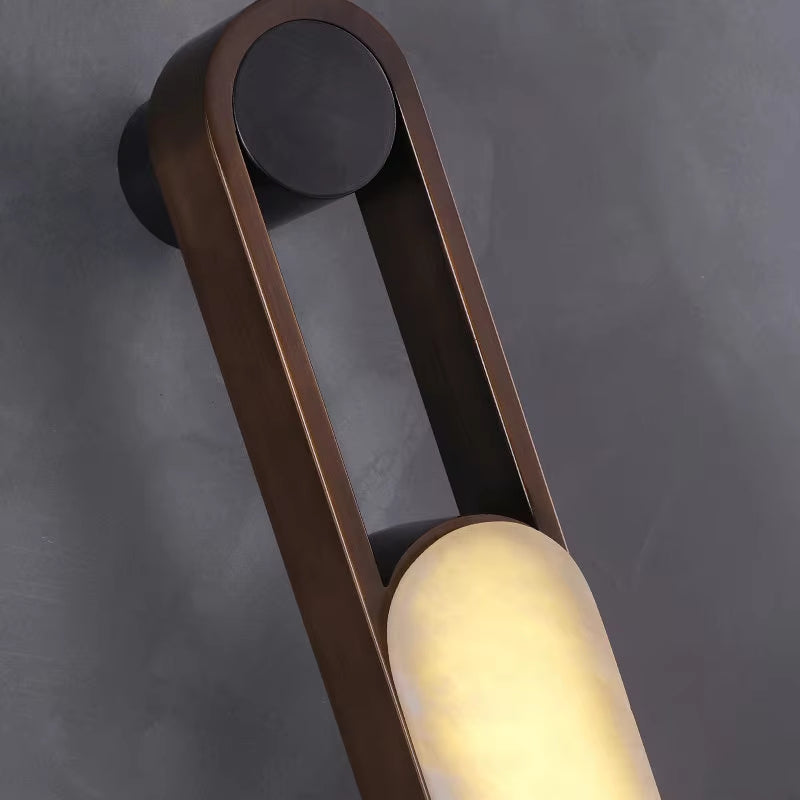 LuxRoyale Minimalist Alabaster Wall Sconce - Elegant Stone Glow LED Lighting Fixture