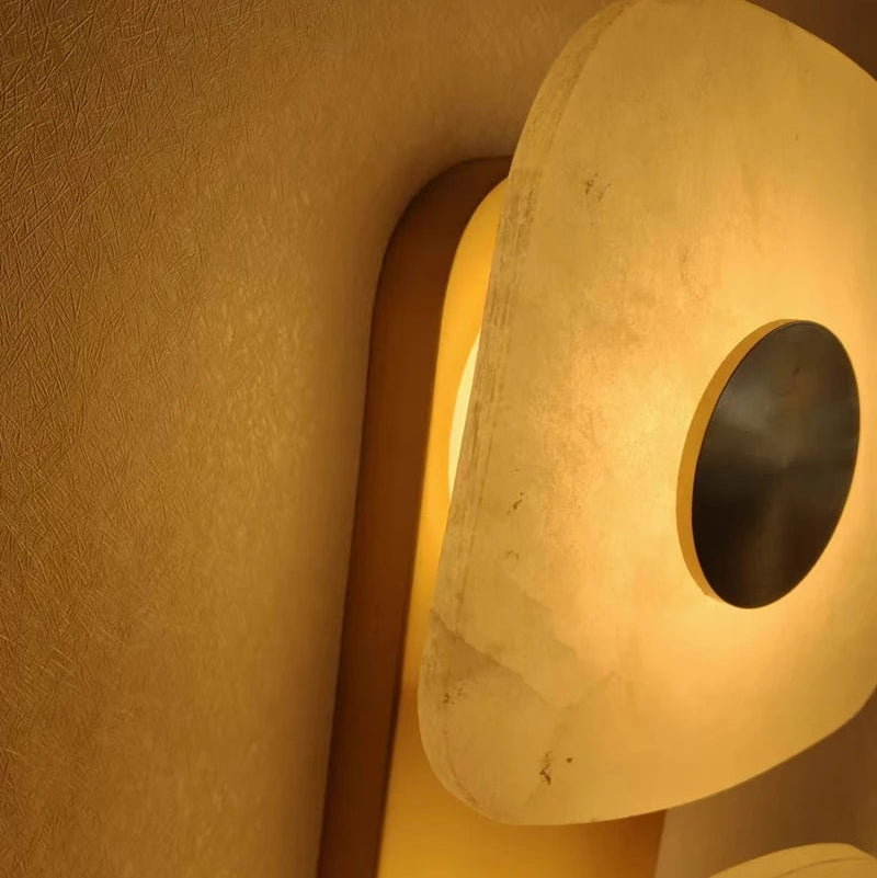 LuxRoyale Irregular Onyx Wall Sconce - Modern Stone LED Wall Light