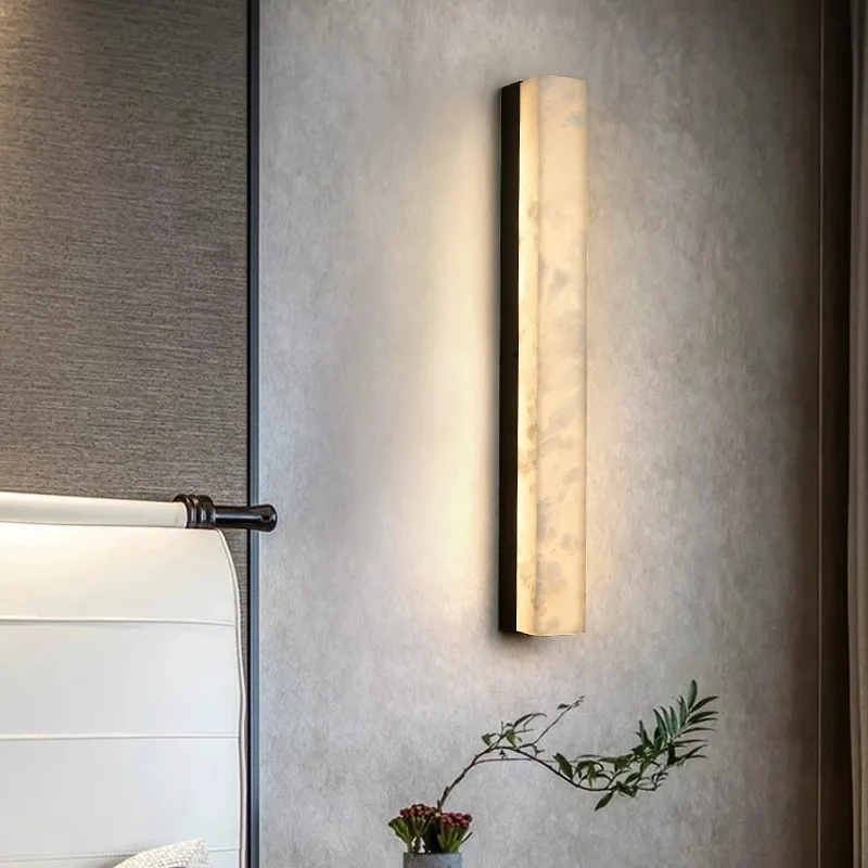 RoyaleGlow Modern Alabaster Wall Sconce - Elegant Geometric Lighting