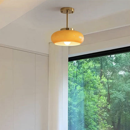 Royelux Glass Pendant Light Bread Shape Dimmable Artistic Stained-Glass Chandelier