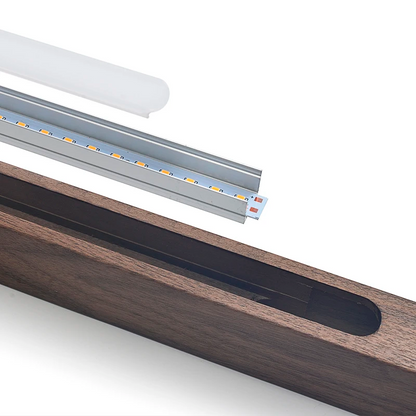 RoyaleGlow Modern Linear Wooden LED Pendant Light For Dining Room & Kitchen Island