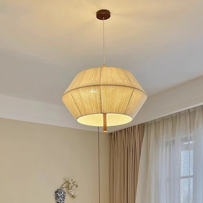 RoyaleGlow Japandi Hemp Rope Pendant Light - Modern Woven Ceiling Fixture