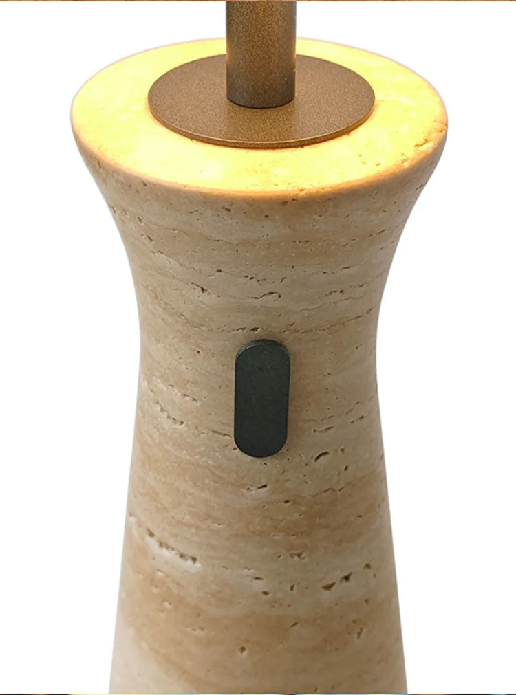 RoyaleGlow Travertine Cordless LED Table Lamp for Bedroom, Living Room & Dining Table