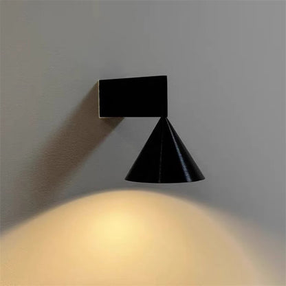 RoyaleGlow Minimalist Cone Wall Sconce - Black Brushed Aluminum Up Down Light
