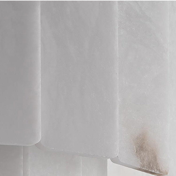 RoyaleGlow Modern Alabaster Wall Sconce - Luxury Layered Stone LED Light for Living Room