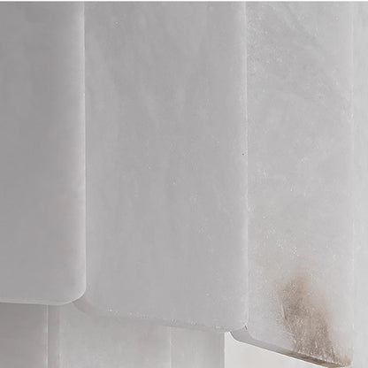 RoyaleGlow Modern Alabaster Wall Sconce - Luxury Layered Stone LED Light for Living Room