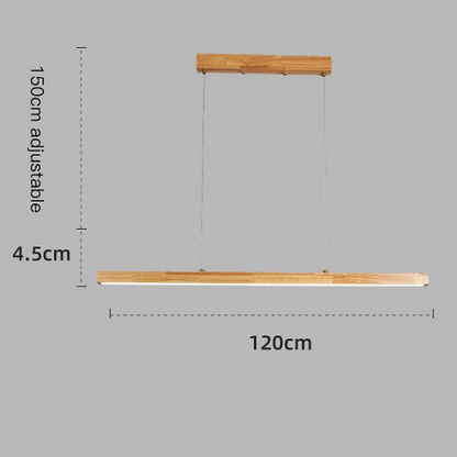 Rayvia Modern Linear Wood LED Pendant Light for Kitchen Island & Bar Dining