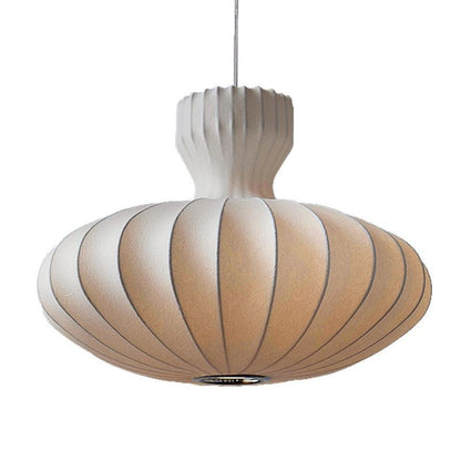 RoyaleGlow Nordic Minimalist Fluted Silk Pendant Chandelier LED Lamp