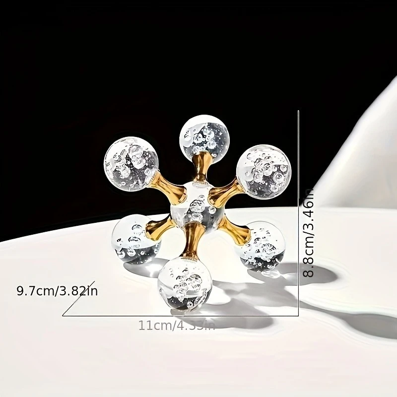 Royaleva Gold Glass Bubble Desk Sculpture Paperweight