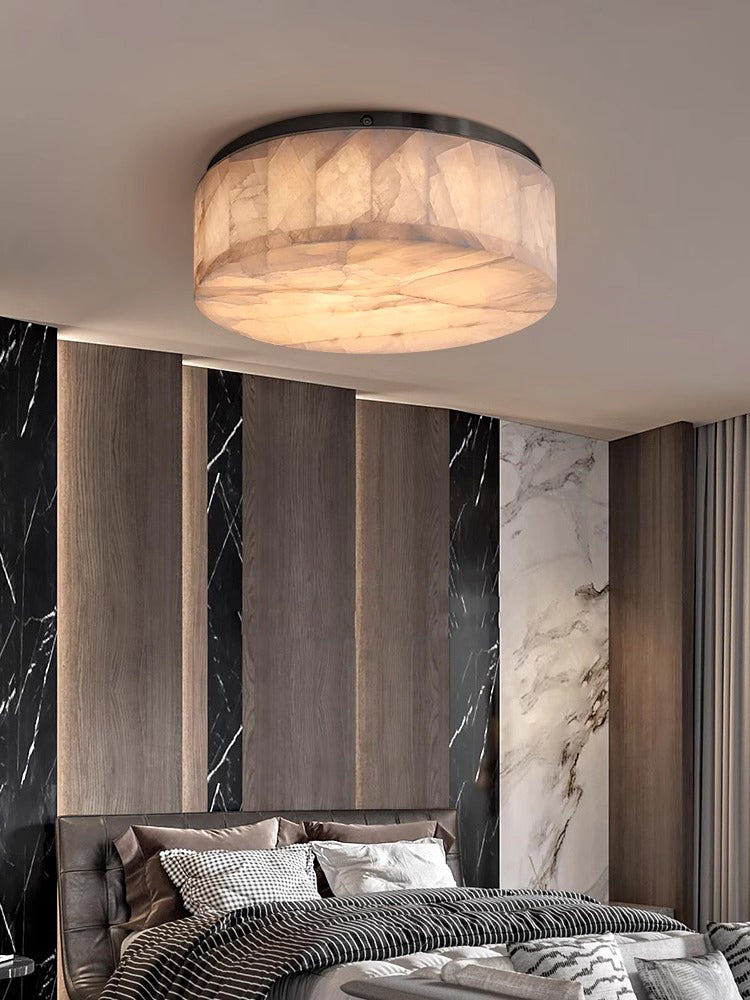 Royelux Alabaster Round Flush Mount Ceiling Light for Elegant Interiors