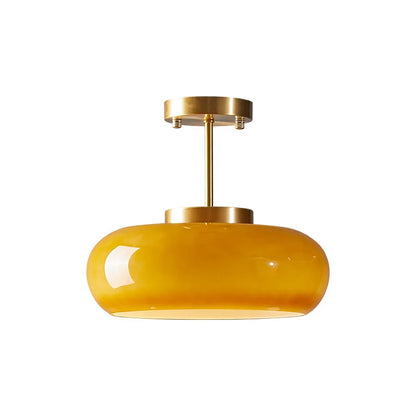Royelux Glass Pendant Light Bread Shape Dimmable Artistic Stained-Glass Chandelier