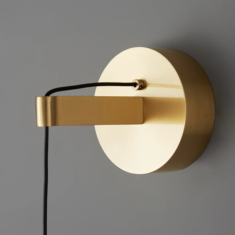 Royaleva Minimalist Wall Lamp Sconce in Brushed Gold Finish for Living Room and Hallway