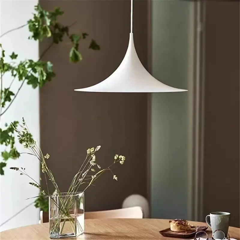 RoyaleGlow Modern Minimalist Cone Pendant Light - Metal Spire Hanging Lamp