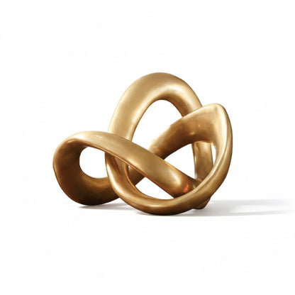 RoyaleGlow Abstract Gold Knot Sculpture - Modern Geometric Resin Home Decor