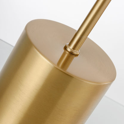 RoyaleGlow Minimalist Wood & Brass LED Desk Lamp - Modern Design for Home Office