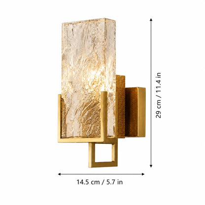 RoyaleGlow Modern Crystal Wall Sconce with Bronze Frame