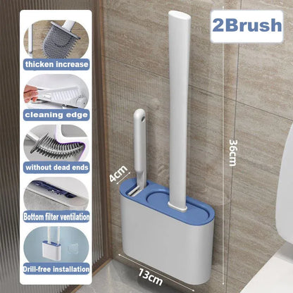 Royaleva Wall-Mounted Toilet Brush & Plunger Set - Modern, Space-Saving Design