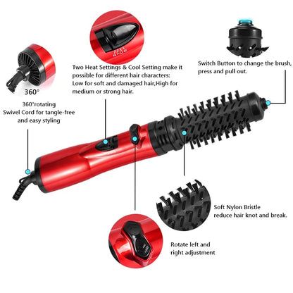 Luxora Rotating Hair Dryer with Interchangeable Brushes