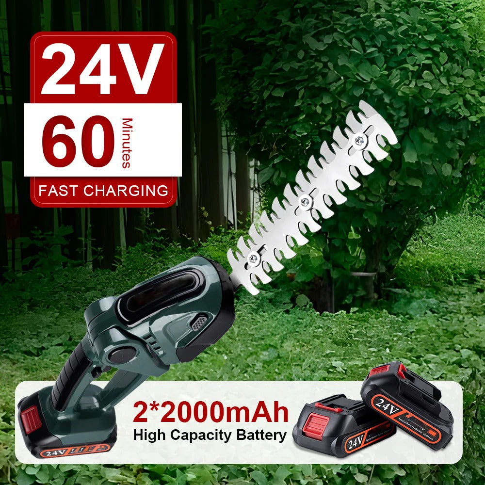Royaleva Cordless Hedge Trimmer 2-in-1 with Dual Battery
