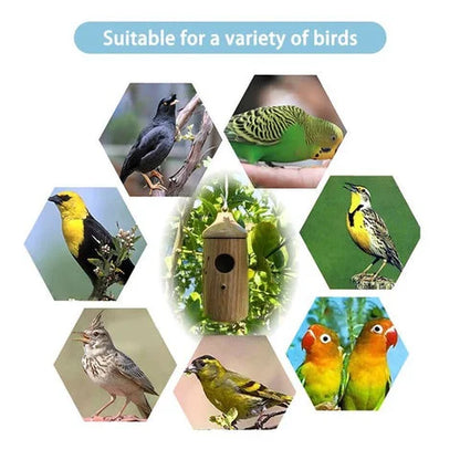 Luxora Wooden Hummingbird House - Gift for Natural Lovers