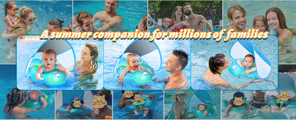 RoyaleGlow Baby Swim Float Canopy with UPF50+ Protection