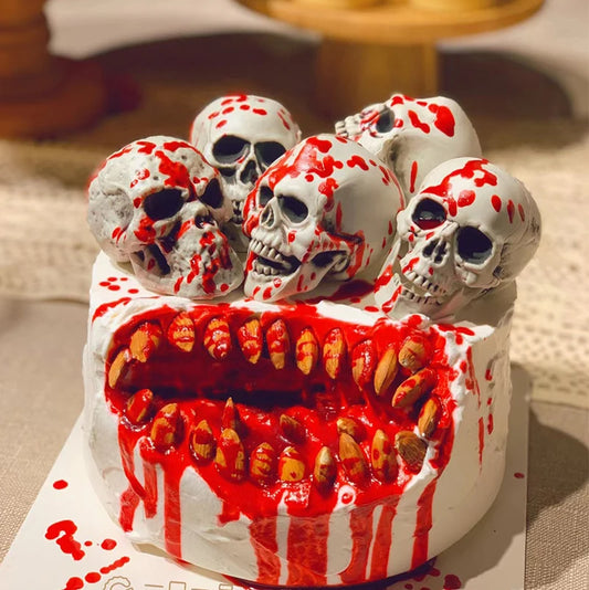 5pcs Halloween Skull Skeleton Topper Resin Skeleton Ornament 2024 Halloween Party Decoration Prop Scary Dessert Decor Accessorie 0