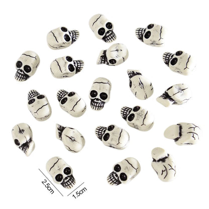 5pcs Halloween Skull Skeleton Topper Resin Skeleton Ornament 2024 Halloween Party Decoration Prop Scary Dessert Decor Accessorie 5