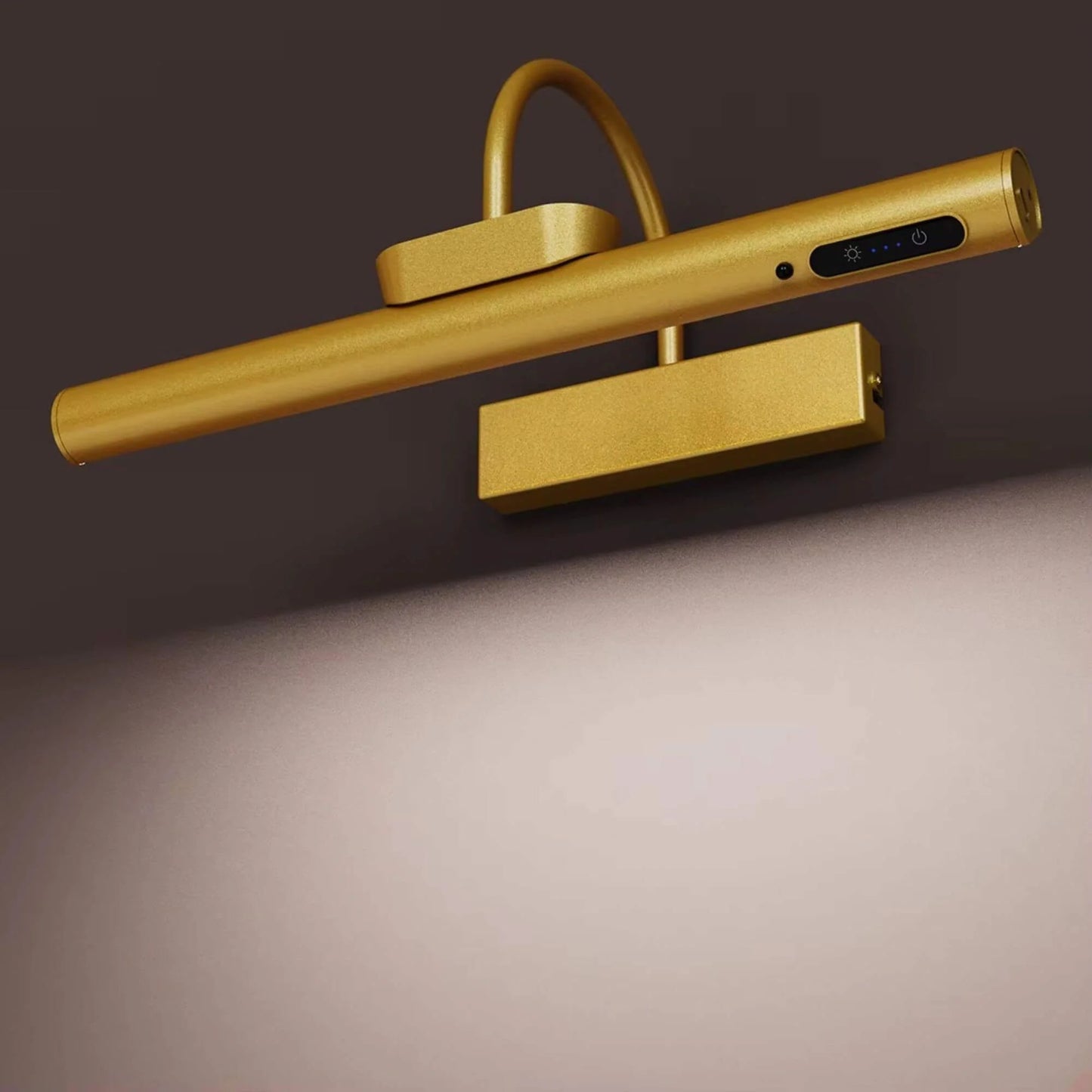 Lumora Elegant Gold LED Picture Light with Remote Dimmable