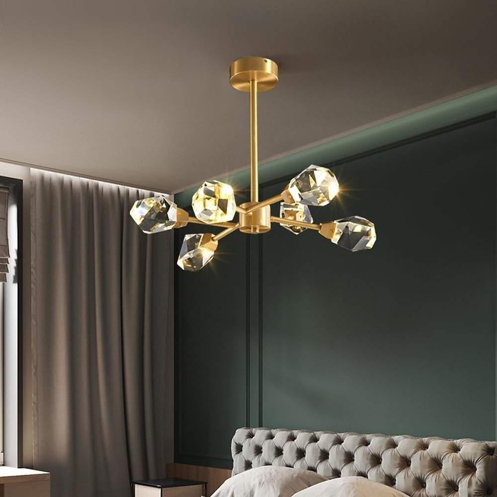 6-light Electroplated Crystal LED Nordic Chandeliers Hanging Ceiling Lights 0