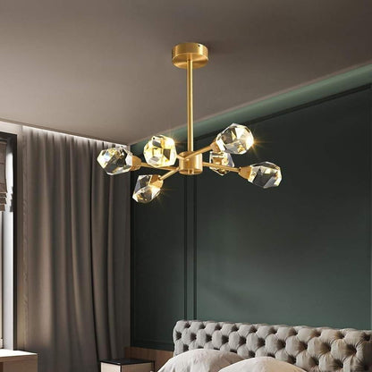6-light Electroplated Crystal LED Nordic Chandeliers Hanging Ceiling Lights 0