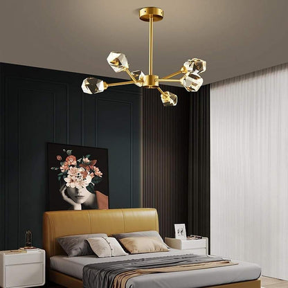 6-light Electroplated Crystal LED Nordic Chandeliers Hanging Ceiling Lights 1