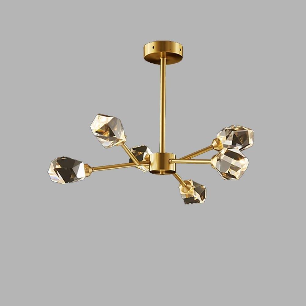 6-light Electroplated Crystal LED Nordic Chandeliers Hanging Ceiling Lights 2