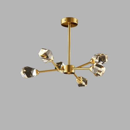 6-light Electroplated Crystal LED Nordic Chandeliers Hanging Ceiling Lights 2