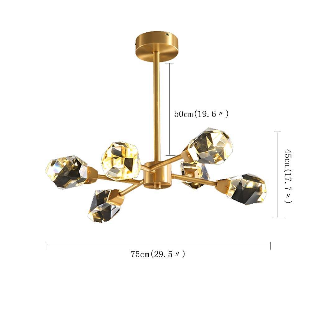 6-light Electroplated Crystal LED Nordic Chandeliers Hanging Ceiling Lights 3