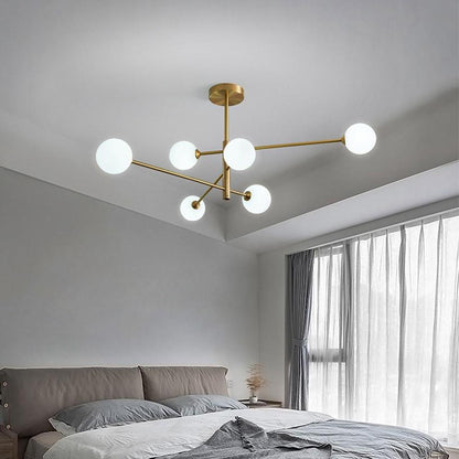 6-light LED Electroplated Glass Gold Modern Pendant Lighting Ceiling Lights 2