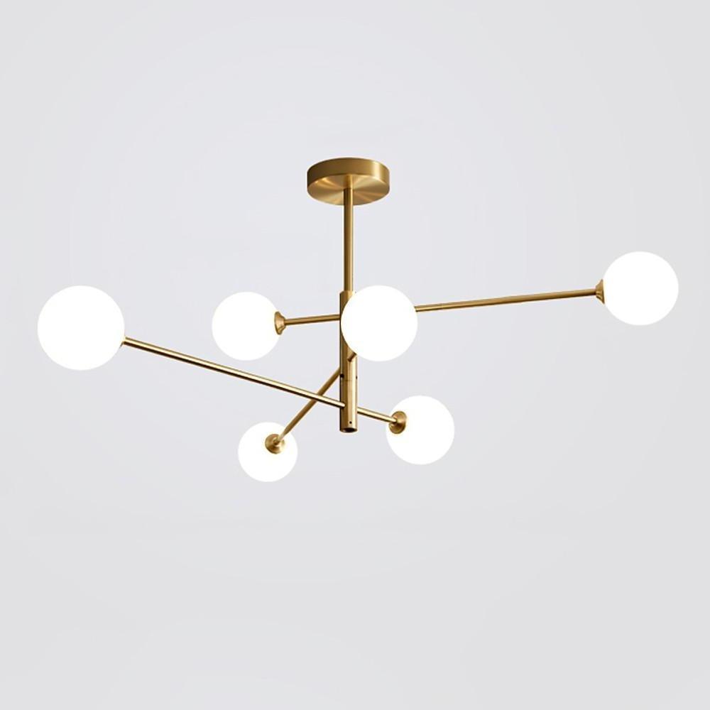 6-light LED Electroplated Glass Gold Modern Pendant Lighting Ceiling Lights 5