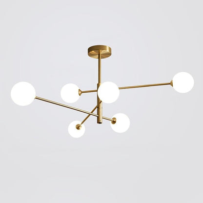6-light LED Electroplated Glass Gold Modern Pendant Lighting Ceiling Lights 5